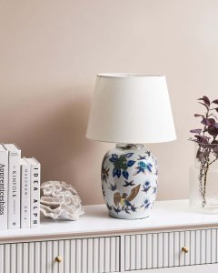 Lampa stołowa DKD Home Decor Lampa stołowa SUNJA Porcelana Biały/ niebieski 4