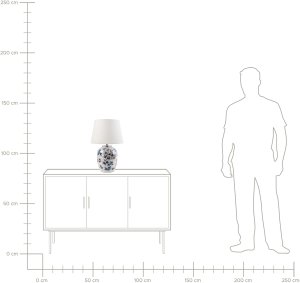 Lampa stołowa DKD Home Decor Lampa stołowa SUNJA Porcelana Biały/ niebieski 10