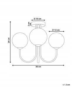 Lampa sufitowa Beliani Lampa sufitowa ANADYR Szkło Beżowy 3