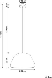 Lampa wisząca Beliani Lampa wisząca JOKU Metal Jasnobeżowy 3