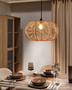 Lampa wisząca Beliani Lampa wisząca KIBI Rattan Naturalny 2