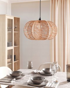 Lampa wisząca Beliani Lampa wisząca KIBI Rattan Naturalny 4