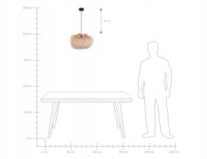 Lampa wisząca Beliani Lampa wisząca KIBI Rattan Naturalny 8