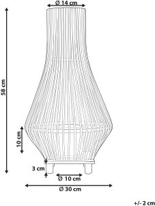 Beliani Lampion LEYTE Drewno 58 cm Czarny 3