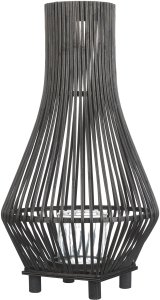 Beliani Lampion LEYTE Drewno 58 cm Czarny 5