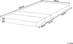 Beliani Materac piankowy na łóżko rozsuwane CLEVER Średnio twardy 90 x 130/160/200 cm 3