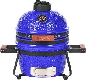 Beliani Mini grill węglowy KAMADO Ceramika Niebieski 7