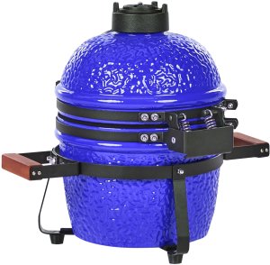 Beliani Mini grill węglowy KAMADO Ceramika Niebieski 8