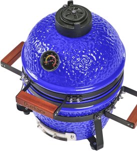 Beliani Mini grill węglowy KAMADO Ceramika Niebieski 9