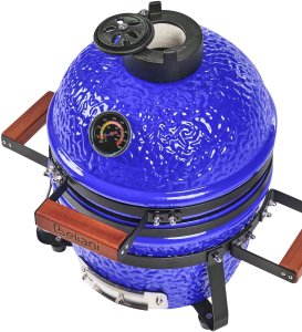 Beliani Mini grill węglowy KAMADO Ceramika Niebieski 10