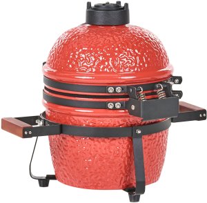 Beliani Mini grill węglowy KAMADO Ceramika Czerwony 8