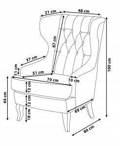 Beliani Fotel uszak MOLDE  Niebieski 3