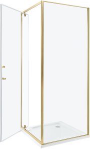 Beliani Kabina prysznicowa DARLI 70 x 70 x 185 cm Złoty 4