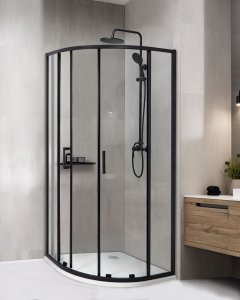 Beliani Kabina prysznicowa JUKATAN 90 x 90 x 185 cm Czarny 2
