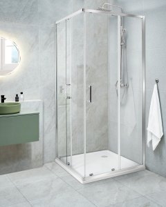 Beliani Kabina prysznicowa TELA 80 x 80 x 185 cm Srebrny 2