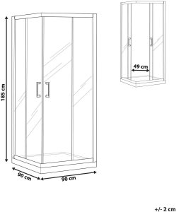Beliani Kabina prysznicowa TELA 90 x 90 x 185 cm Srebrny 3