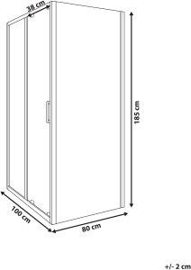 Beliani Kabina prysznicowa YORO 80 x 100 x 185 cm Czarny 3