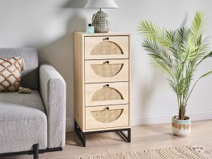 Beliani Komoda 4 szuflady BOTWOOD MDF Jasnobrązowy 2