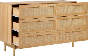 Beliani Komoda 6 szuflad jasne drewno NIVO 4