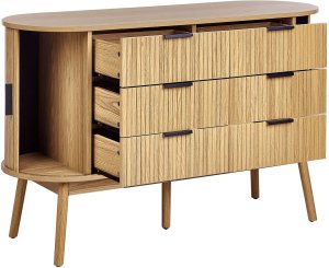 Beliani Komoda 6 szuflad jasne drewno SELAH 9