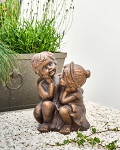 Beliani Figurka ogrodowa DAMARO Dzieci Brązowy 2