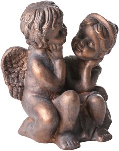 Beliani Figurka ogrodowa DAMARO Dzieci Brązowy 4