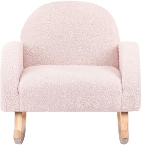 Beliani Fotel bujany dziecięcy boucle pastelowy róż HUG 5