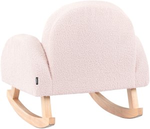 Beliani Fotel bujany dziecięcy boucle pastelowy róż HUG 6