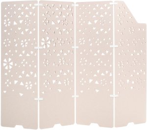 Beliani 4-panelowy parawan pokojowy STARRY Jasnobeżowy 240 cm 180 cm 4