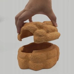 Exo Terra Big Rock, kryjówka z miską, do terrarium, ceramiczna, M, 15x18x11 cm, 75 ml 7