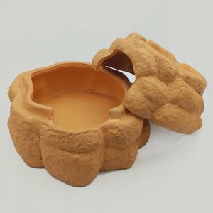 Exo Terra Big Rock, kryjówka z miską, do terrarium, ceramiczna, M, 15x18x11 cm, 75 ml 9