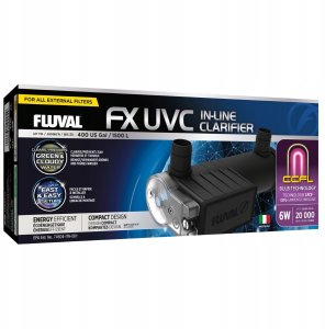 Fluval FX UVC In-Line Clarifier, sterylizator, 13 x 29,5 x10,5 cm, 6W, max.1500L, do filtrów FX i serii 7 3
