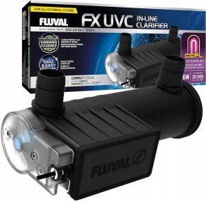 Fluval FX UVC In-Line Clarifier, sterylizator, 13 x 29,5 x10,5 cm, 6W, max.1500L, do filtrów FX i serii 7 7