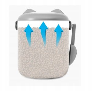 Catit Pixi, pojemnik próżniowy na pokarm, dla kota, 9,6l / 5,5 kg, 26 x 24.5 x 30.7 cm z łopatką 3