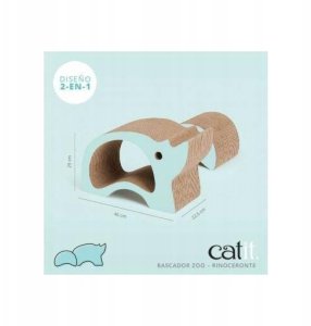 Catit Zoo Scratcher Nosorożec, drapak, dla kota, kartonowy, 46 x 22,5 x 29 cm, 2w1 5