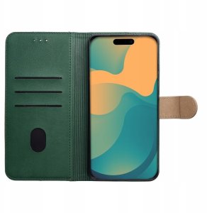 Markowe Etui z klapką Split Book na Samsung A37 butelkowy zielony / złoty 2