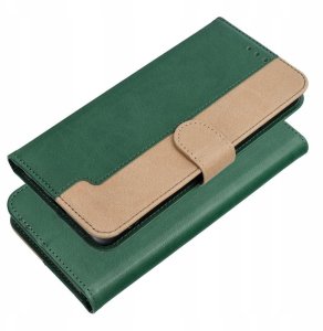 Markowe Etui z klapką Split Book na Samsung A37 butelkowy zielony / złoty 3