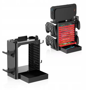 JYS Organizer Stojak Uchwyt Na Konsolę Gry Pady Do Nintendo Switch 2 Ns2 Oled / Jys-ns153b-v2 / Czarny 2