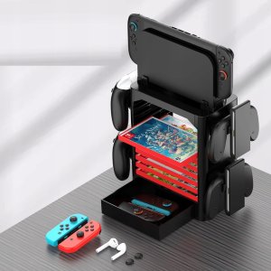 JYS Organizer Stojak Uchwyt Na Konsolę Gry Pady Do Nintendo Switch 2 Ns2 Oled / Jys-ns153b-v2 / Czarny 5
