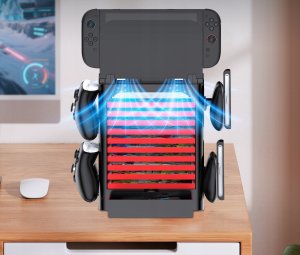 JYS Organizer Stojak Uchwyt Na Konsolę Gry Pady Do Nintendo Switch 2 Ns2 Oled / Jys-ns153b-v2 / Czarny 9