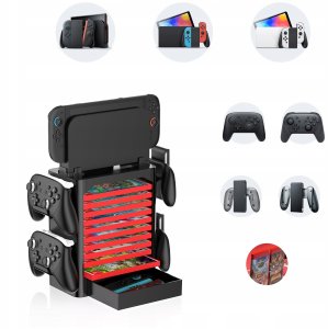 JYS Organizer Stojak Uchwyt Na Konsolę Gry Pady Do Nintendo Switch 2 Ns2 Oled / Jys-ns153b-v2 / Czarny 10