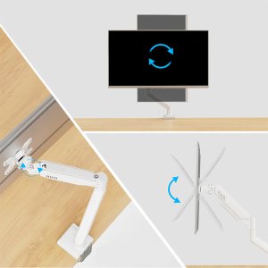 Triadyn Uchwyt Biurkowy FlexMount do Pojedynczego Monitora Telewizora 13-34" Regulowany Obrotowy TRD-WH-1AL 2