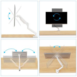 Triadyn Uchwyt Biurkowy FlexMount do Pojedynczego Monitora Telewizora 13-34" Regulowany Obrotowy TRD-WH-1AL 5
