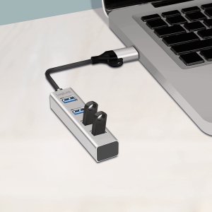 HUB USB LogiLink LogiLink UA0455 huby i koncentratory USB 3.2 Gen 1 (3.1 Gen 1) Type-A + Type-C 5000 Mbit/s Aluminium 4