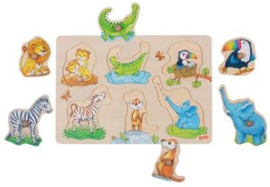 Goki puzzle drewniane z uchwytami mama i dzieci goki 2