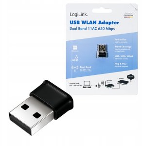 Karta sieciowa LogiLink Adapter bezprzewodowy USB WLAN, 11ac, 650Mbit 6