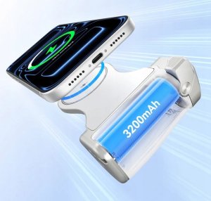 Telesin Uchwyt Grip Magnes Magsafe Pilot Bluetooth + Aku 3200mah Do Telefonu Iphone / P5-mp-003wh 7