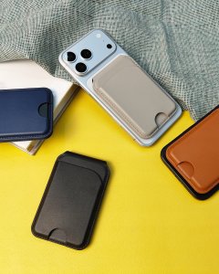 Jabees Magnetyczny Portfel Magsafe Do Telefonu Na 4 Karty Blokada Rfid + Podstawka / Magwallet Secure Granatowy 10