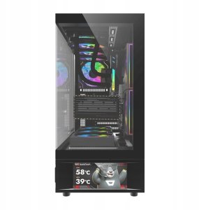 Obudowa Darkflash Obudowa komputerowa DarkFlash DS950V z wyświetlaczem (czarna) + 6 wentylatorów 3