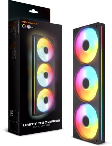 Wentylator Cougar COUGAR Rewersowy wentylator Unity360-FB,360 ARGB PWM czarny 4